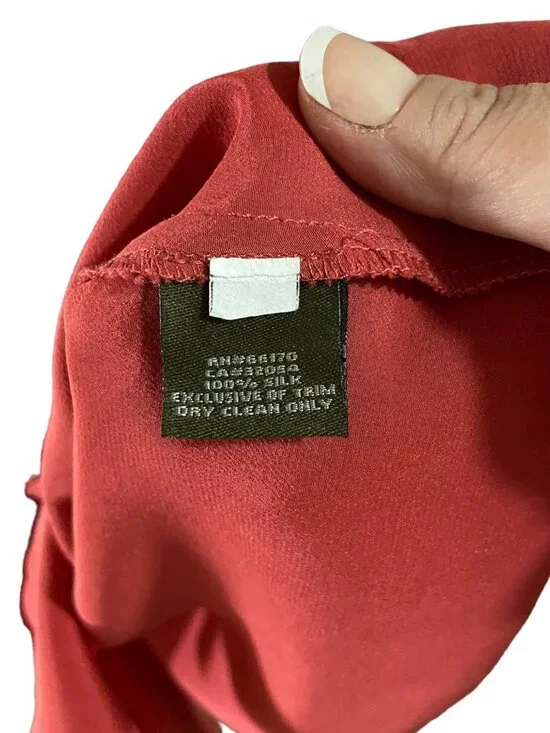 Anthropologie Fei Silk Wrap Top Terracotta Size 2 Minimalist Coastal Summer Boho - Picture 4 of 13